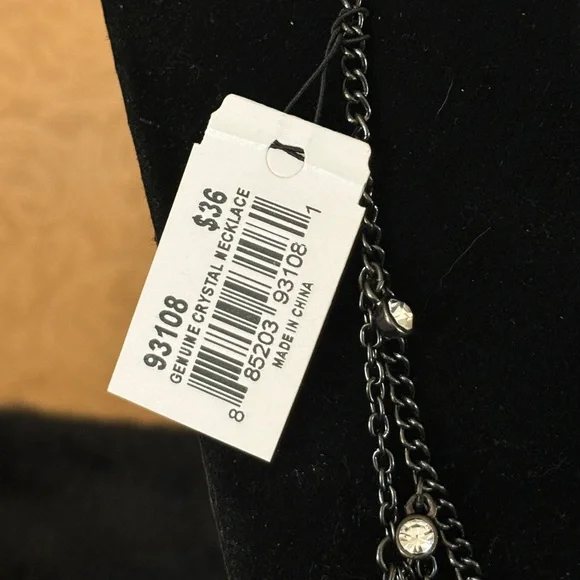 Cookie Lee Gunmetal crystal necklace - Picture 2 of 2